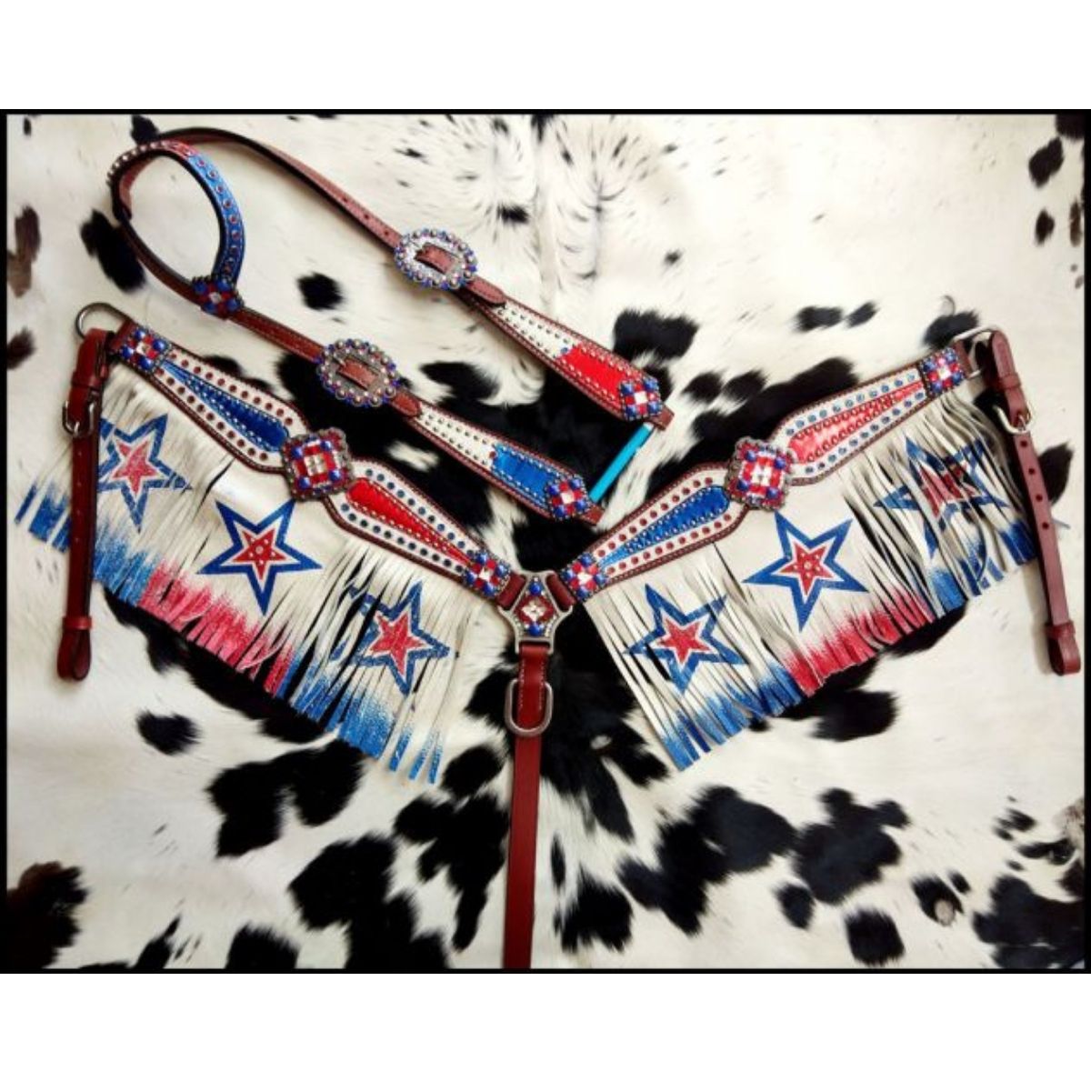 Showman ® Red/ White/ Blue patriotic fringe set.