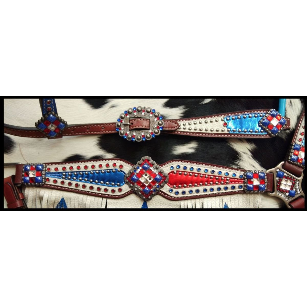 Showman ® Red/ White/ Blue patriotic fringe set.