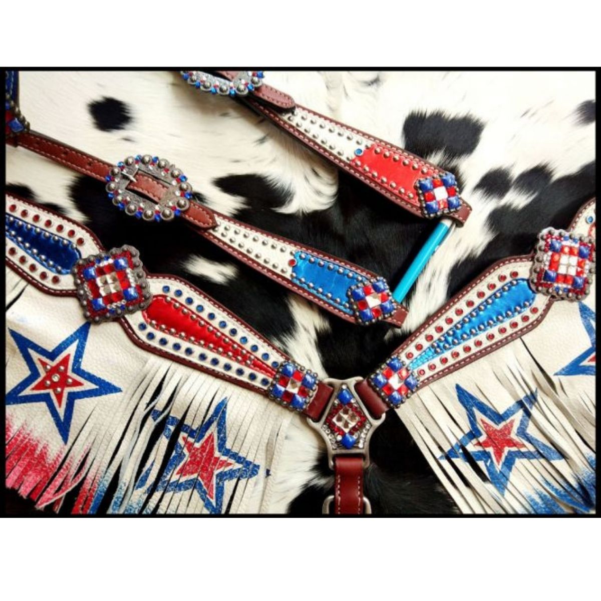 Showman ® Red/ White/ Blue patriotic fringe set.