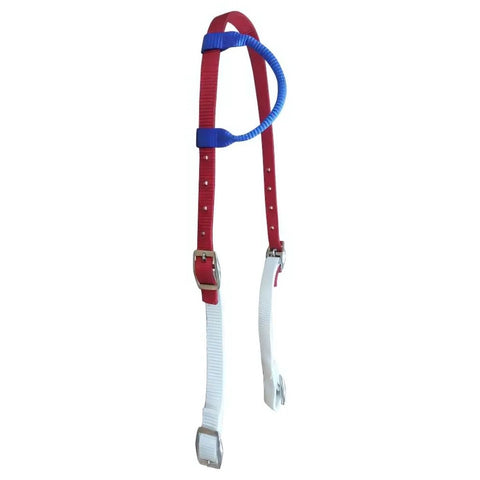 Showman ® Red, White, and Blue Nylon One Ear Headstall.