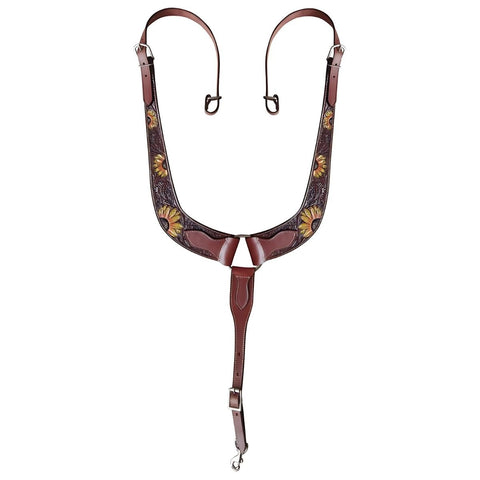 Double T® Painted sunflower leather pulling collar.