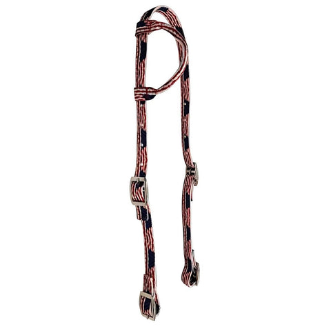 Showman  ® American Flag Nylon One Ear Headstall.