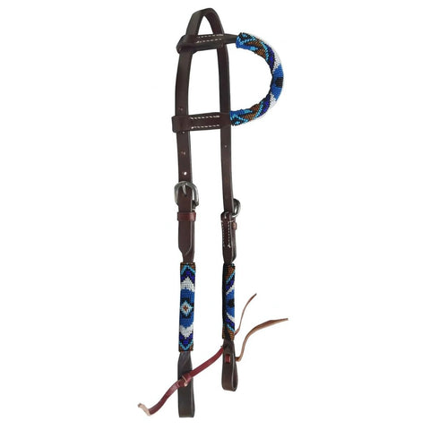 Showman ® Beaded one ear headstall with southwest design.