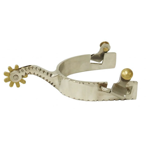 Showman ® Men's stainless steel spurs with brass rowel.