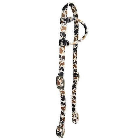 Showman ® Cowhide Print Nylon One Ear Headstall.