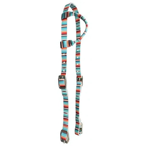 Showman ® Teal Serape Nylon One Ear Headstall.