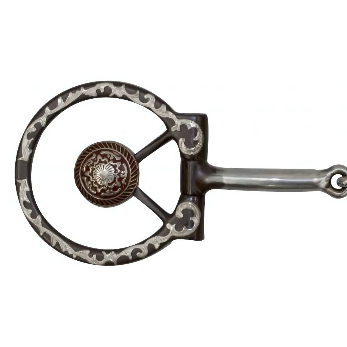 Showman ® 5" Brown Steel Concho Bit with Snaffle Mouth.