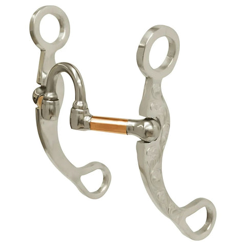 Showman® Medium swivel port mouth bit with copper rollers.