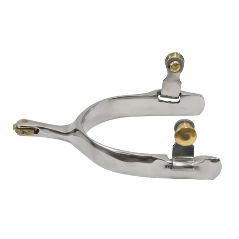 Showman ® stainless steel horizontal rowel spurs.