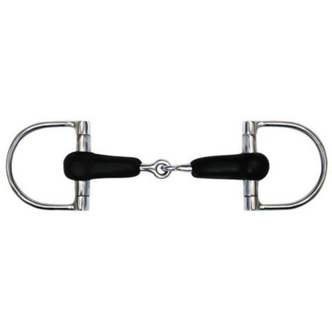 Showman® stainless steel dee ring bit with rubber mouth.