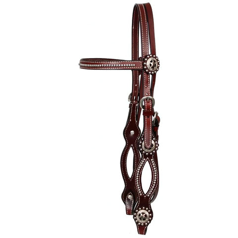 Showman ® Leather browband headstall and reins