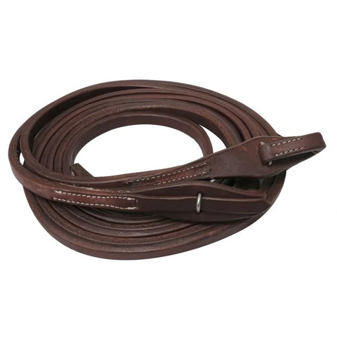 Showman ® 8ft X 5/8" Oiled harness leather split reins with quick change bit loops.